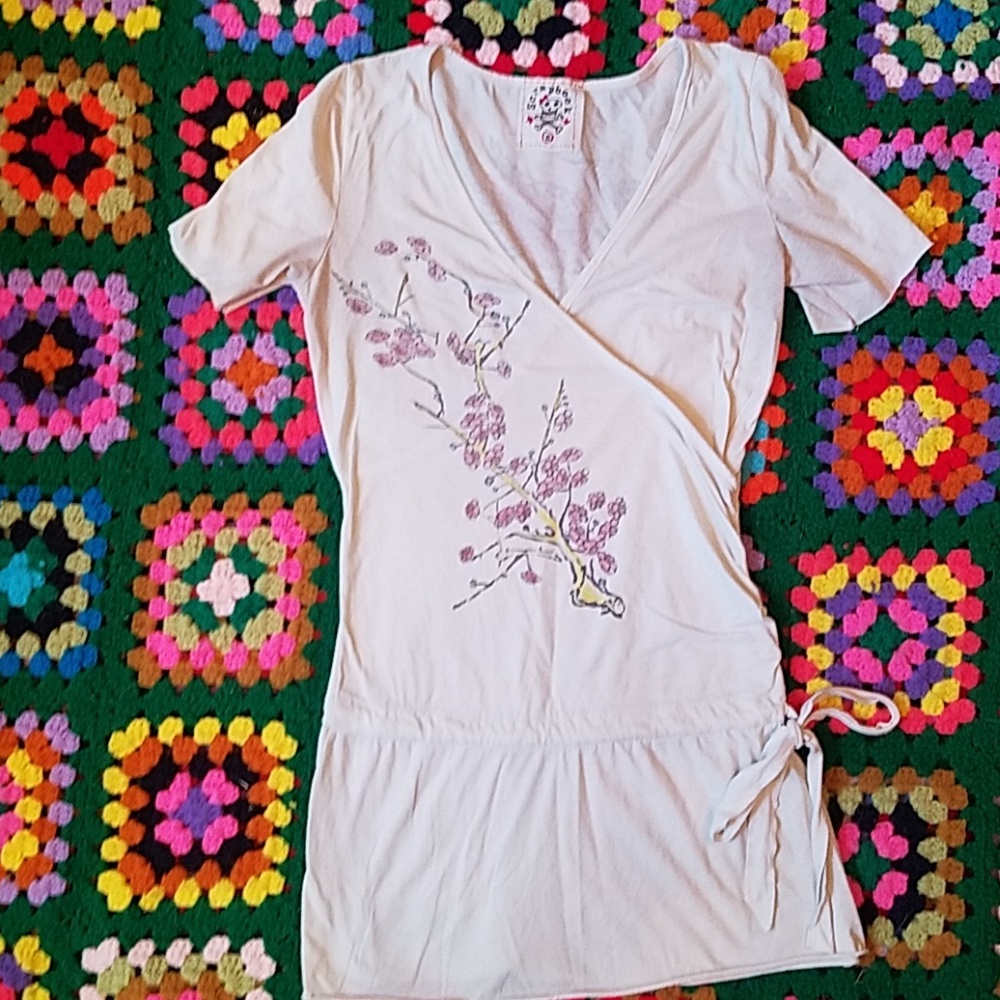 Scrapbook phoenix and cherry blossoms tunic top